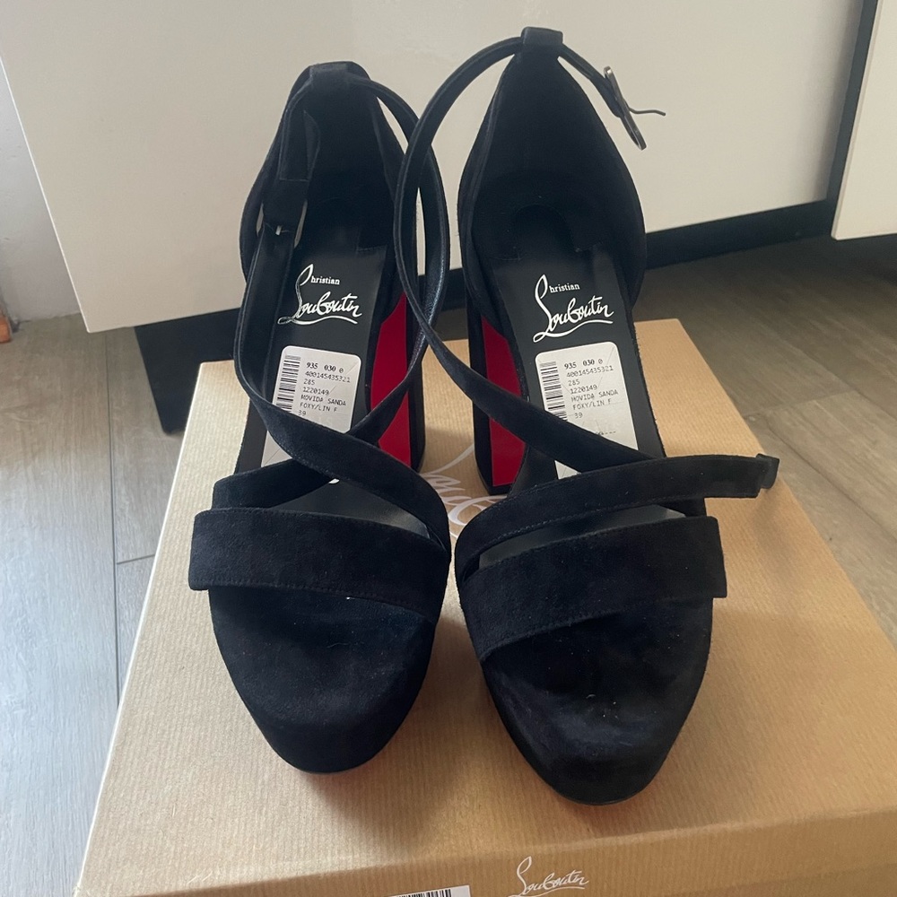 CHRISTIAN LOUBOUTIN
Black Suede Movida 130 Heels